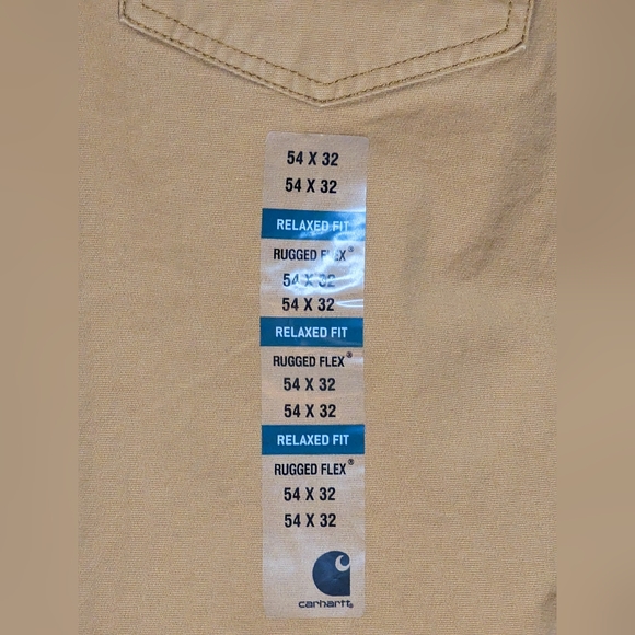 Carhartt Relax Fit 54x32 Men's Tan Rugged Flex - Picture 5 of 6